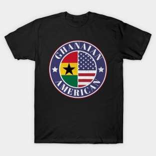 Proud Ghanaian-American Badge - Ghana Flag T-Shirt